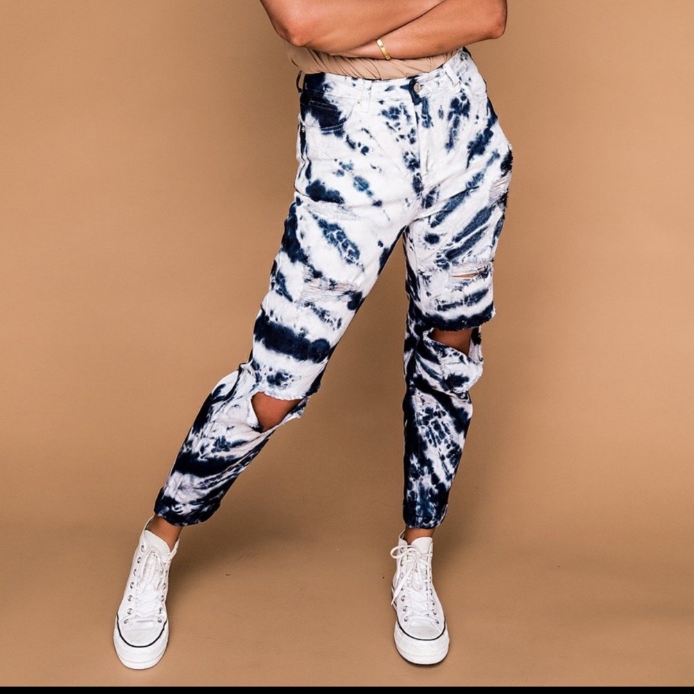 Tie dye mom jeans